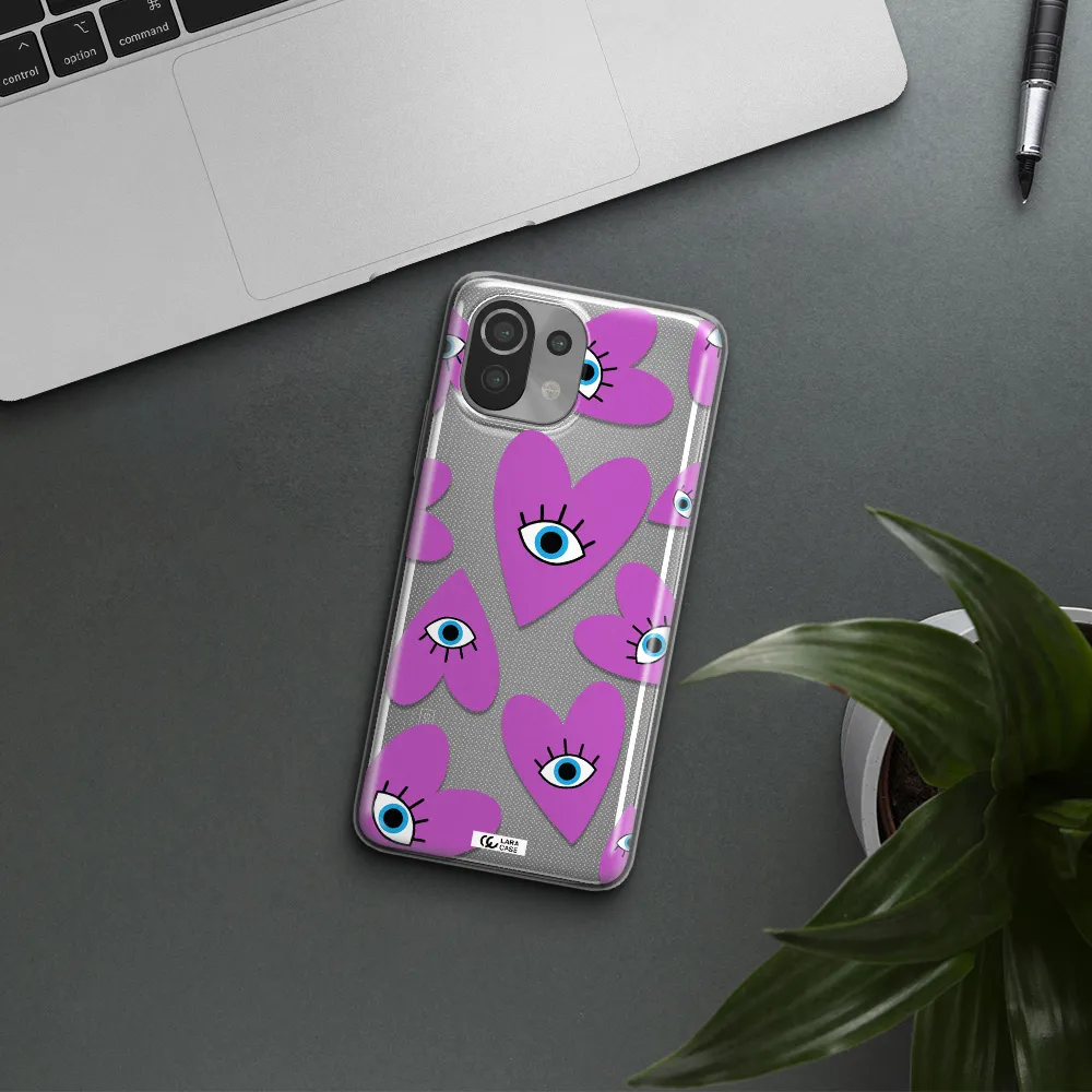 A Purple Heart With Eyes And A Black Eye Xiaomi Mi 11 Lite Clear Tpu Case