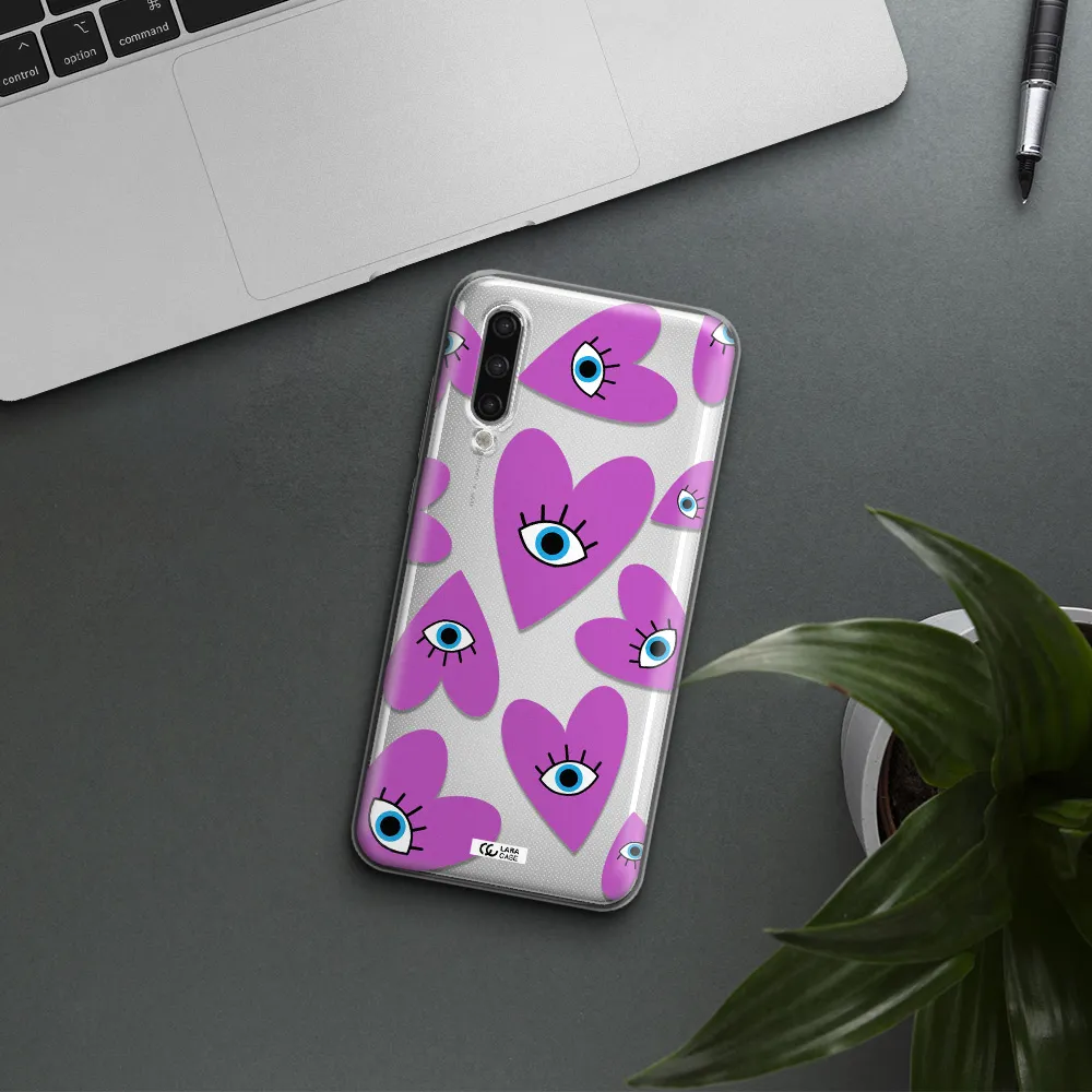 A Purple Heart With Eyes And A Black Eye Xiaomi Mi 9 Lite Clear Tpu Case