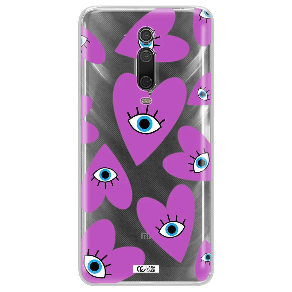 A Purple Heart With Eyes And A Black Eye Xiaomi Mi 9T Clear Tpu Case