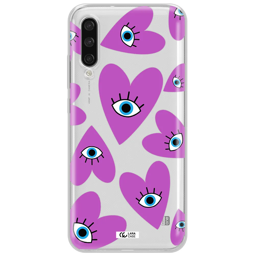 A Purple Heart With Eyes And A Black Eye Xiaomi Mi A3 Clear Tpu Case