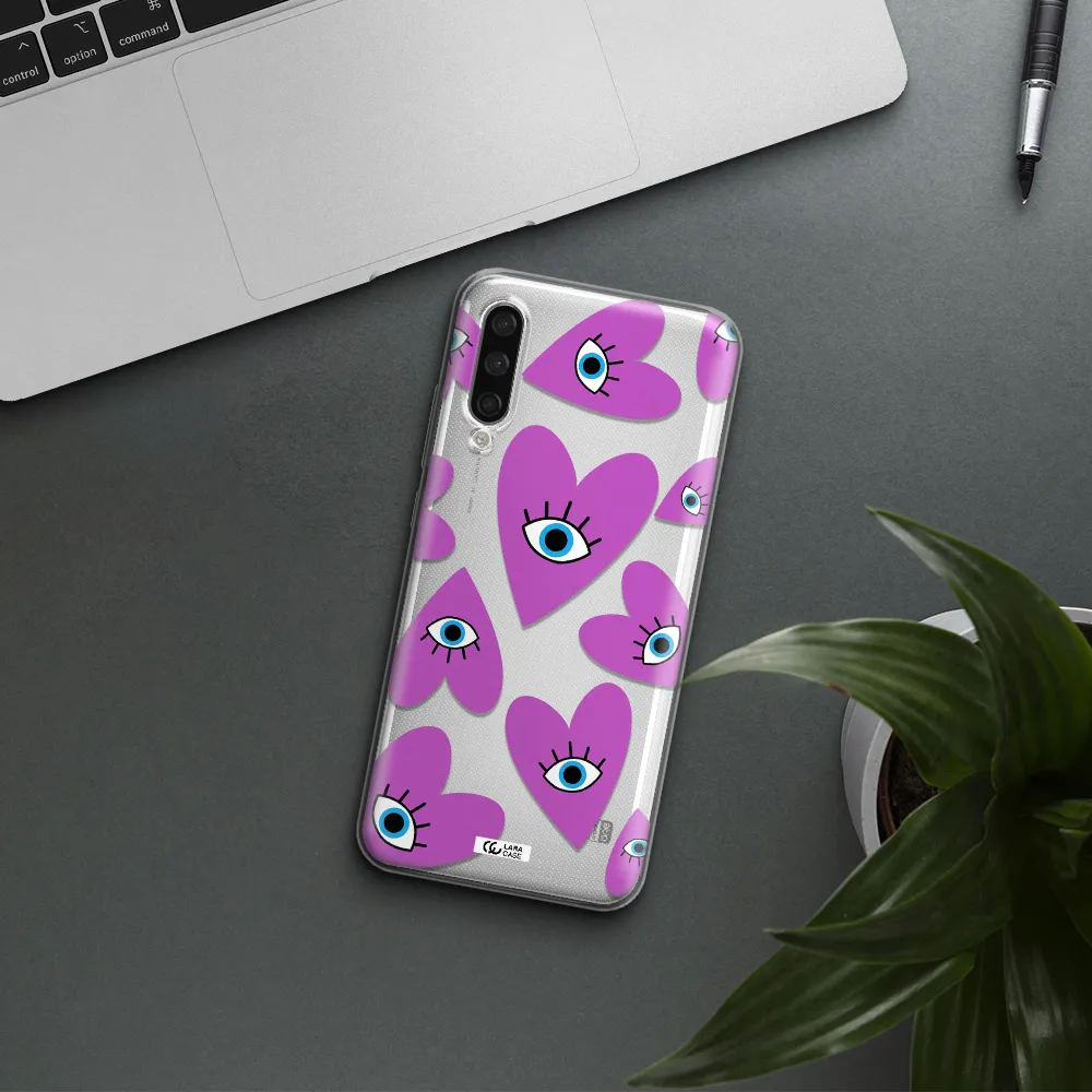 A Purple Heart With Eyes And A Black Eye Xiaomi Mi A3 Clear Tpu Case
