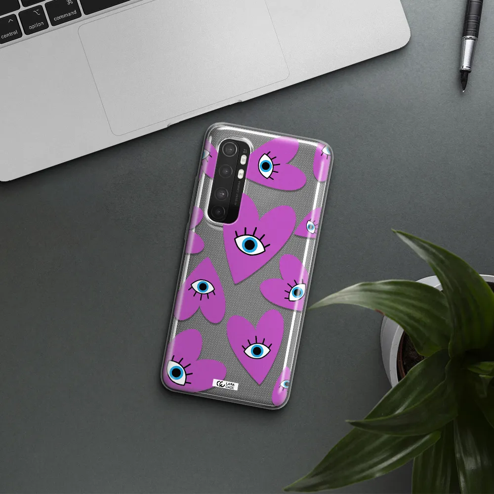 A Purple Heart With Eyes And A Black Eye Xiaomi Mi Note 10 Lite Clear Tpu Case