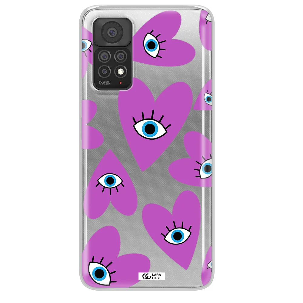 A Purple Heart With Eyes And A Black Eye Xiaomi Note 11 Pro Clear Tpu Case