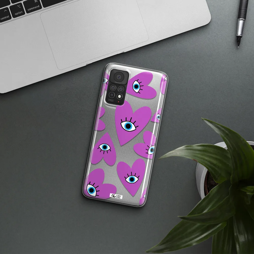 A Purple Heart With Eyes And A Black Eye Xiaomi Note 11 Pro Clear Tpu Case