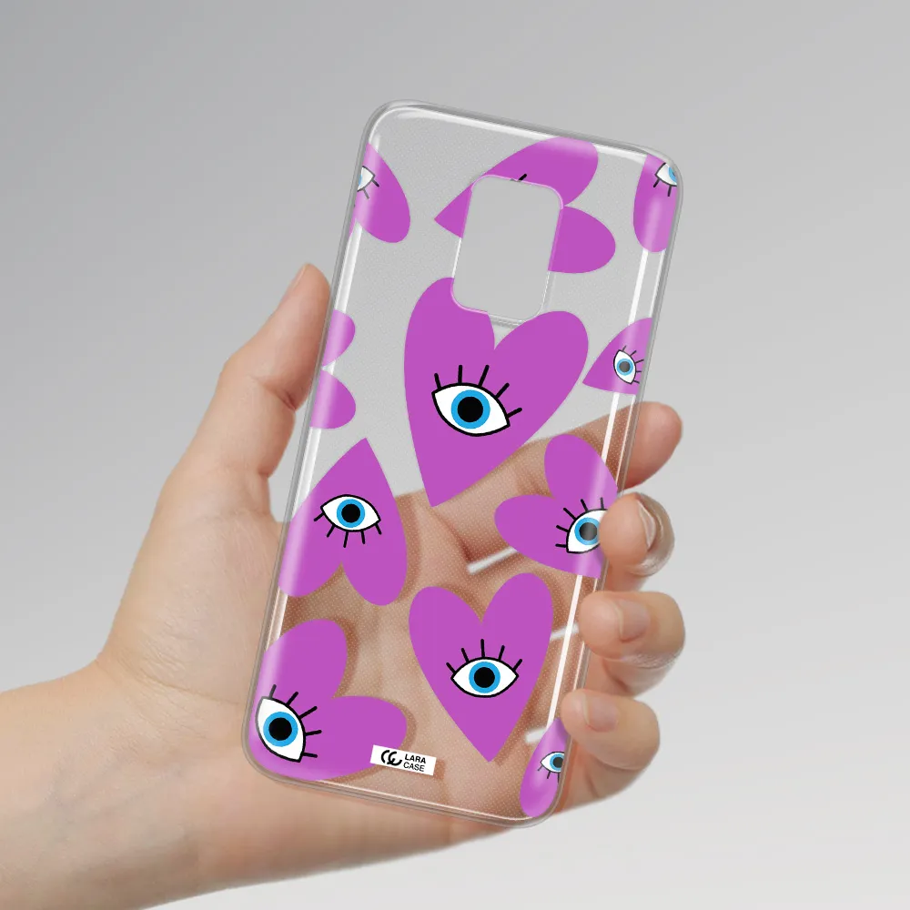 A Purple Heart With Eyes And A Black Eye Xiaomi Note 9S Clear Tpu Case