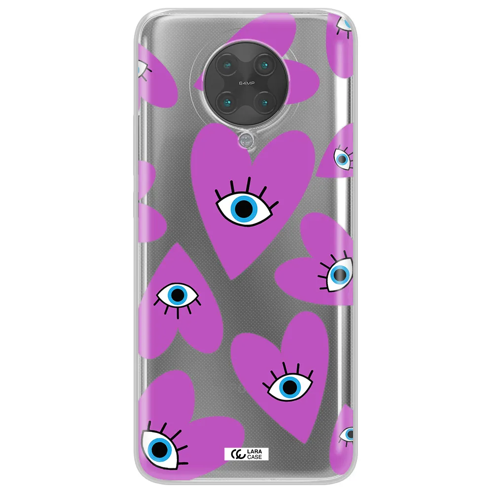 A Purple Heart With Eyes And A Black Eye Xiaomi Poco F2 Pro Clear Tpu Case