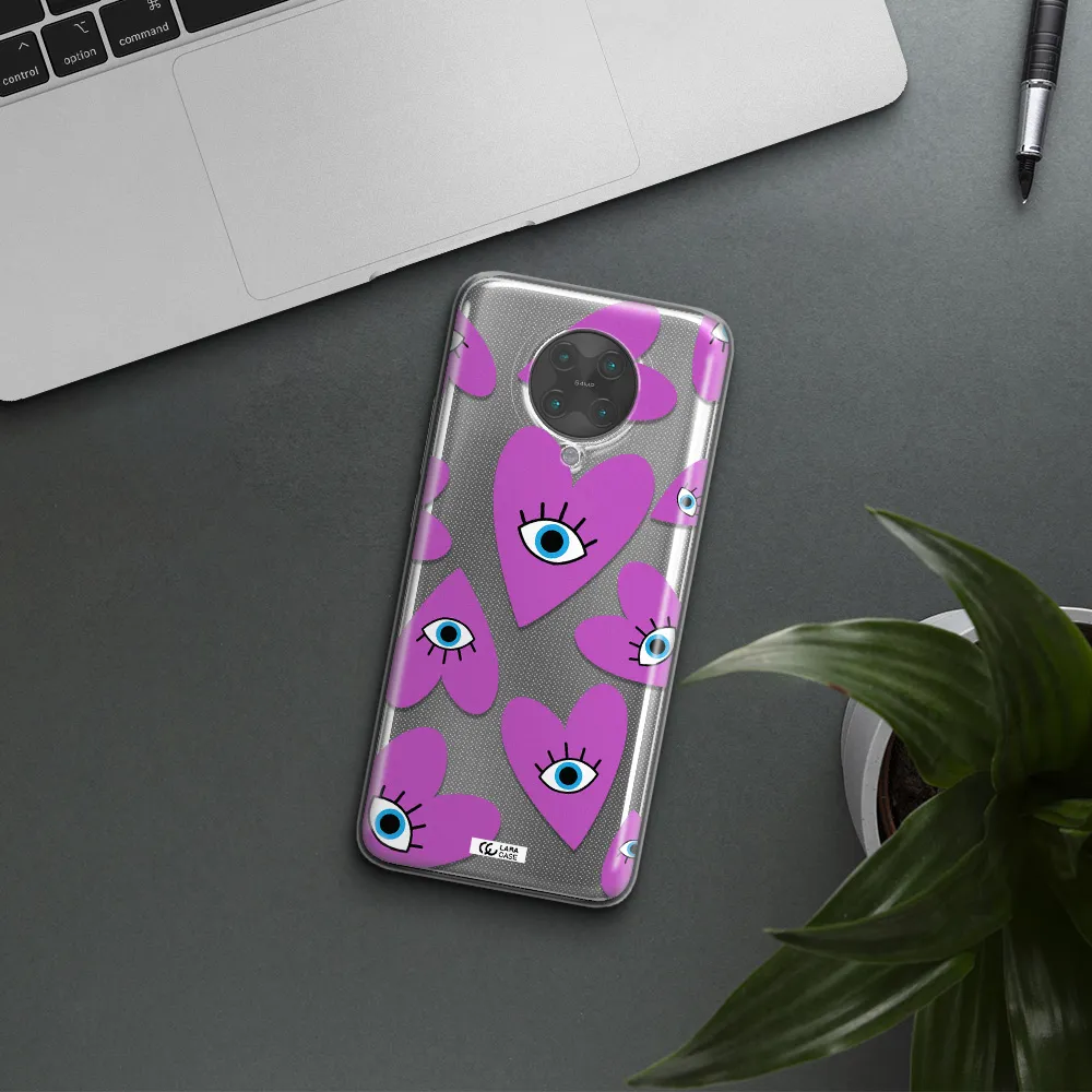 A Purple Heart With Eyes And A Black Eye Xiaomi Poco F2 Pro Clear Tpu Case