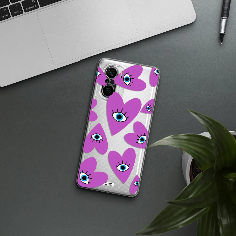 A Purple Heart With Eyes And A Black Eye Xiaomi Poco F3 Clear Tpu Case