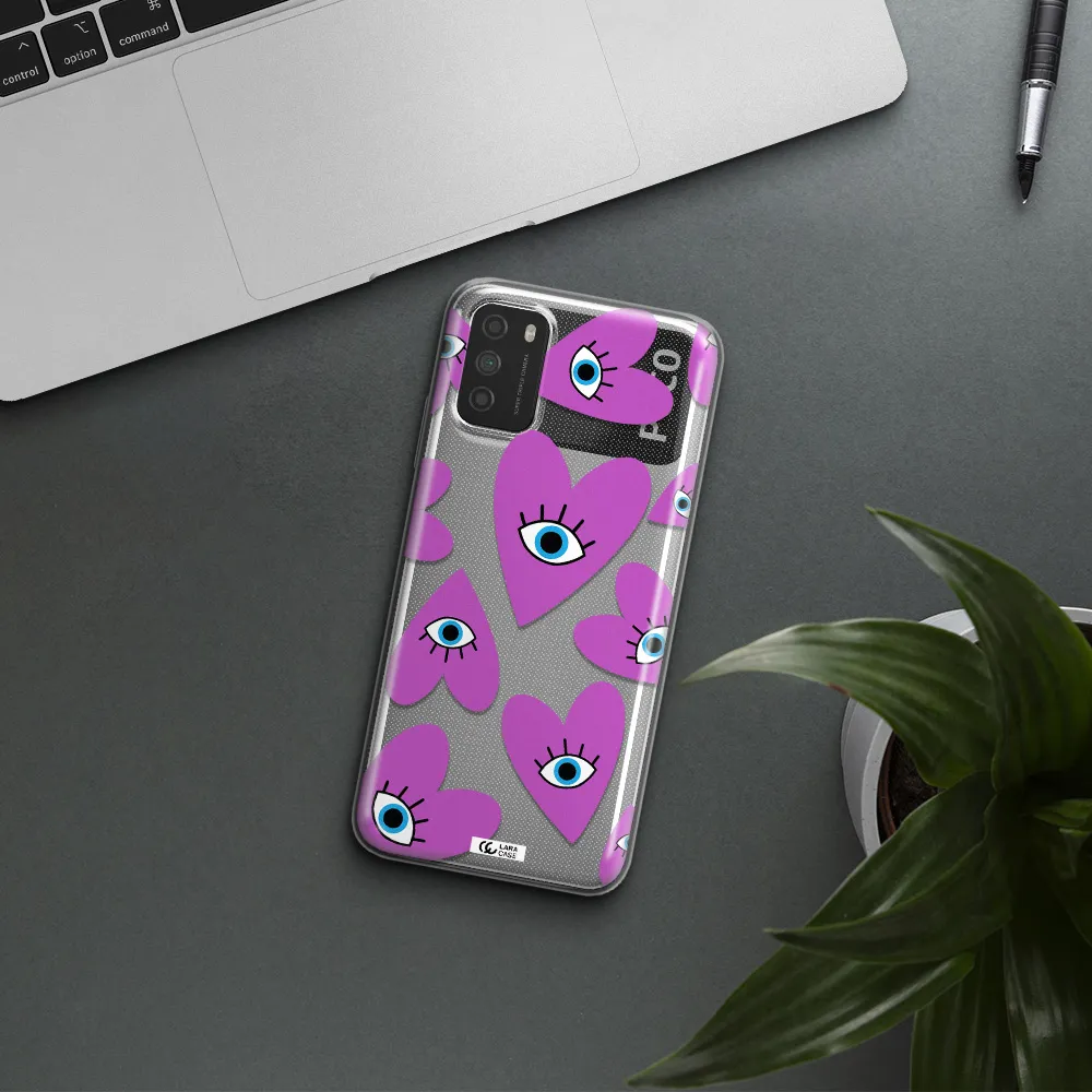 A Purple Heart With Eyes And A Black Eye Xiaomi Poco M3 Clear Tpu Case