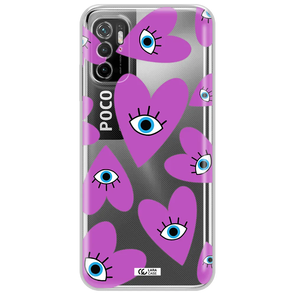 A Purple Heart With Eyes And A Black Eye Xiaomi Poco M3 Pro Clear Tpu Case