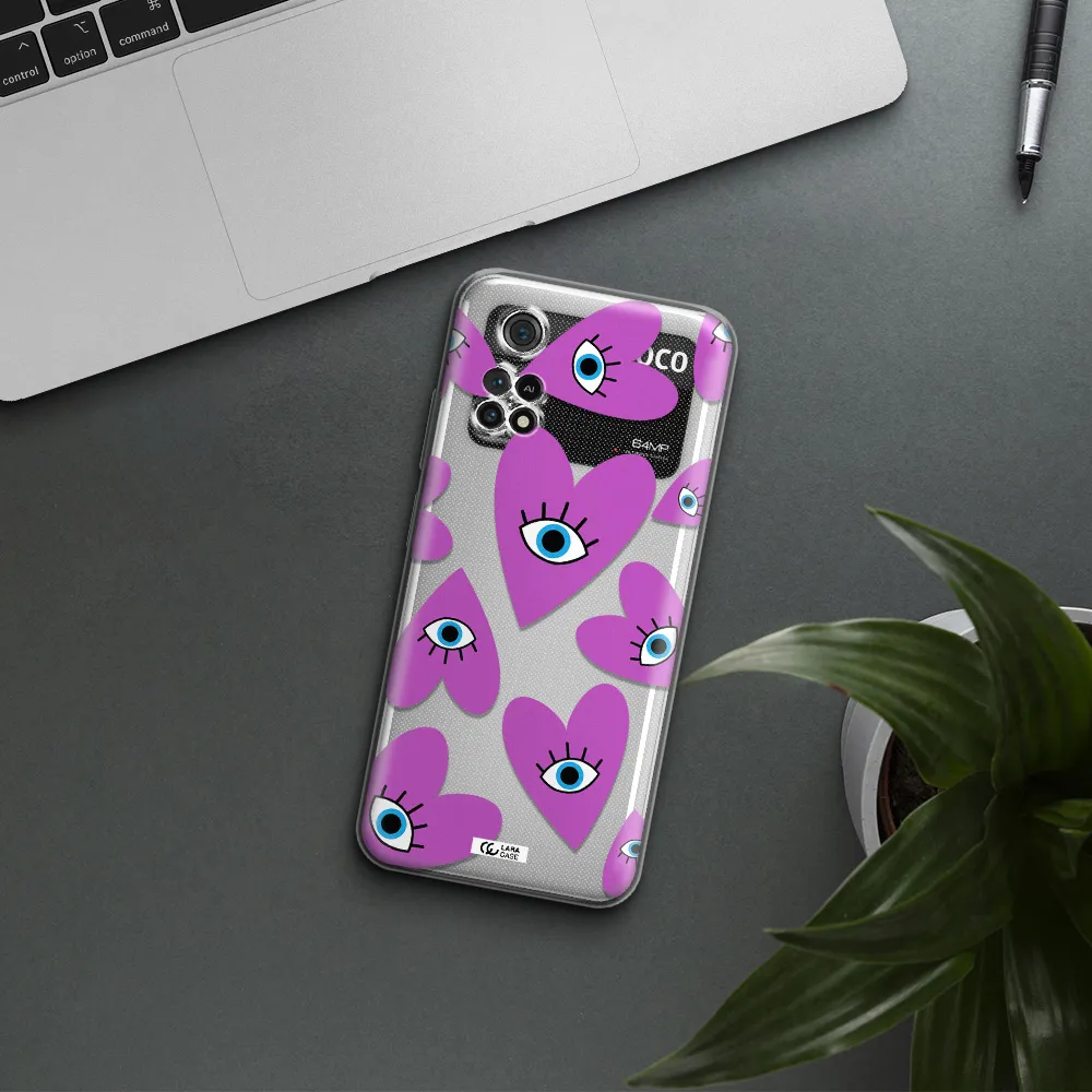 A Purple Heart With Eyes And A Black Eye Xiaomi Poco M4 Pro 4G Clear Tpu Case