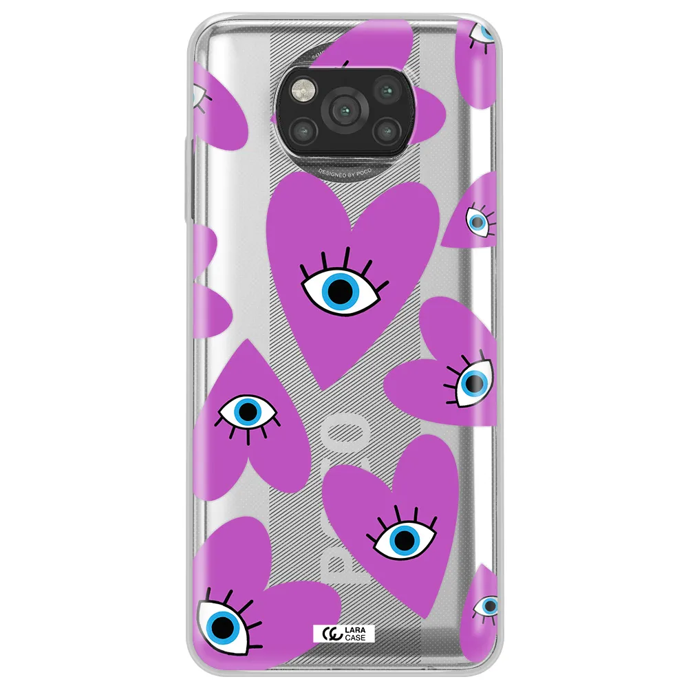 A Purple Heart With Eyes And A Black Eye Xiaomi Poco X3 Clear Tpu Case