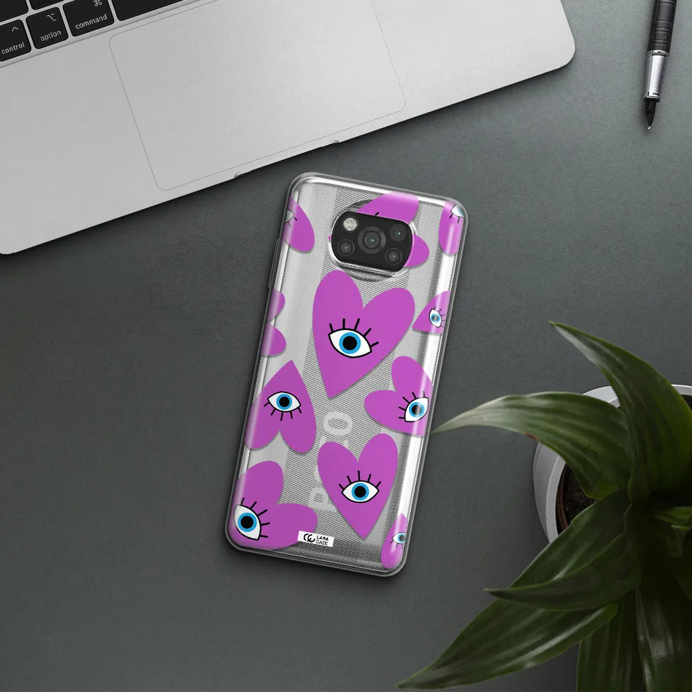 A Purple Heart With Eyes And A Black Eye Xiaomi Poco X3 Clear Tpu Case