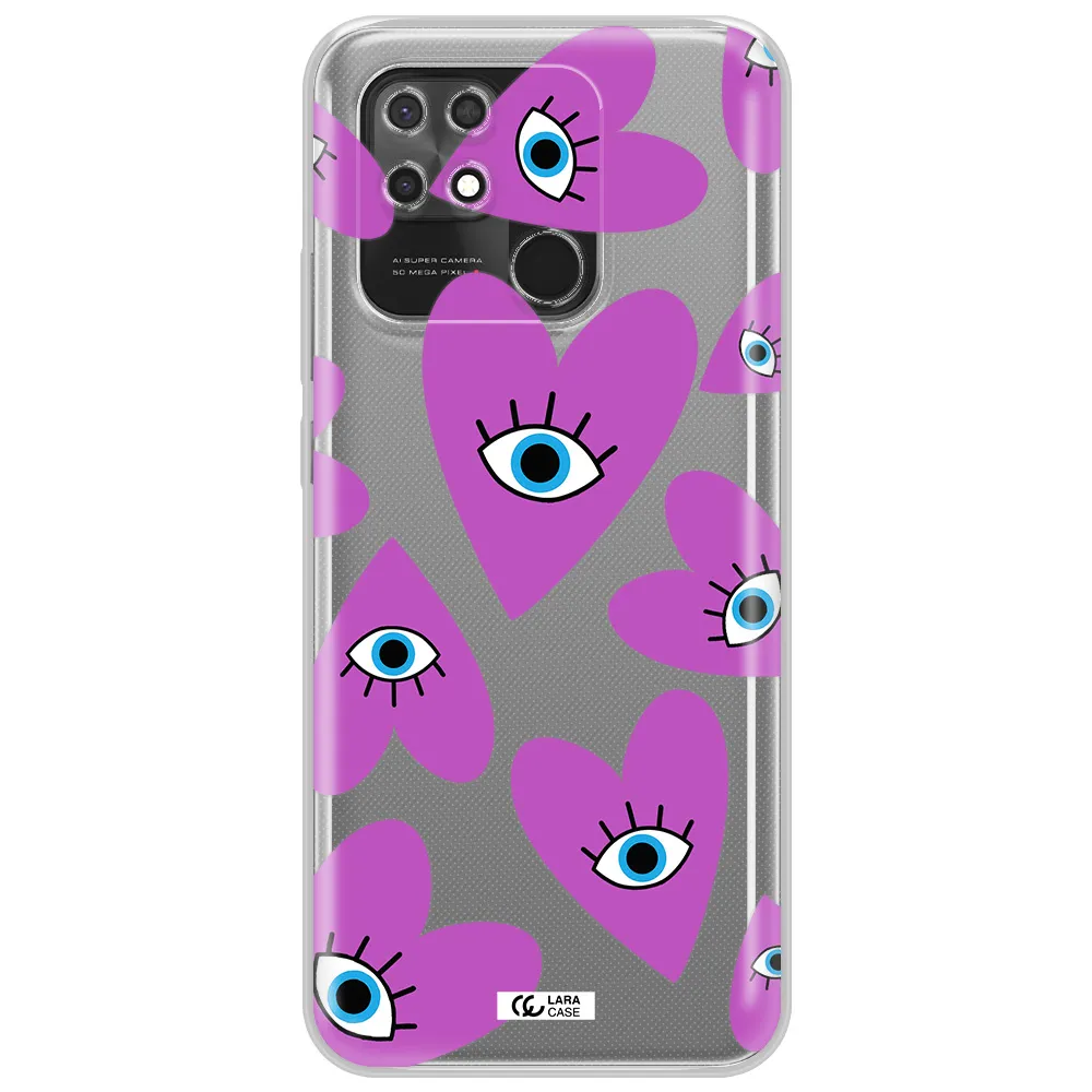 A Purple Heart With Eyes And A Black Eye Xiaomi Redmi 10C Clear Tpu Case