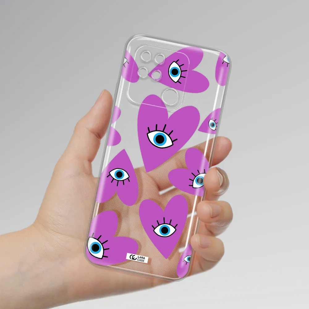 A Purple Heart With Eyes And A Black Eye Xiaomi Redmi 10C Clear Tpu Case