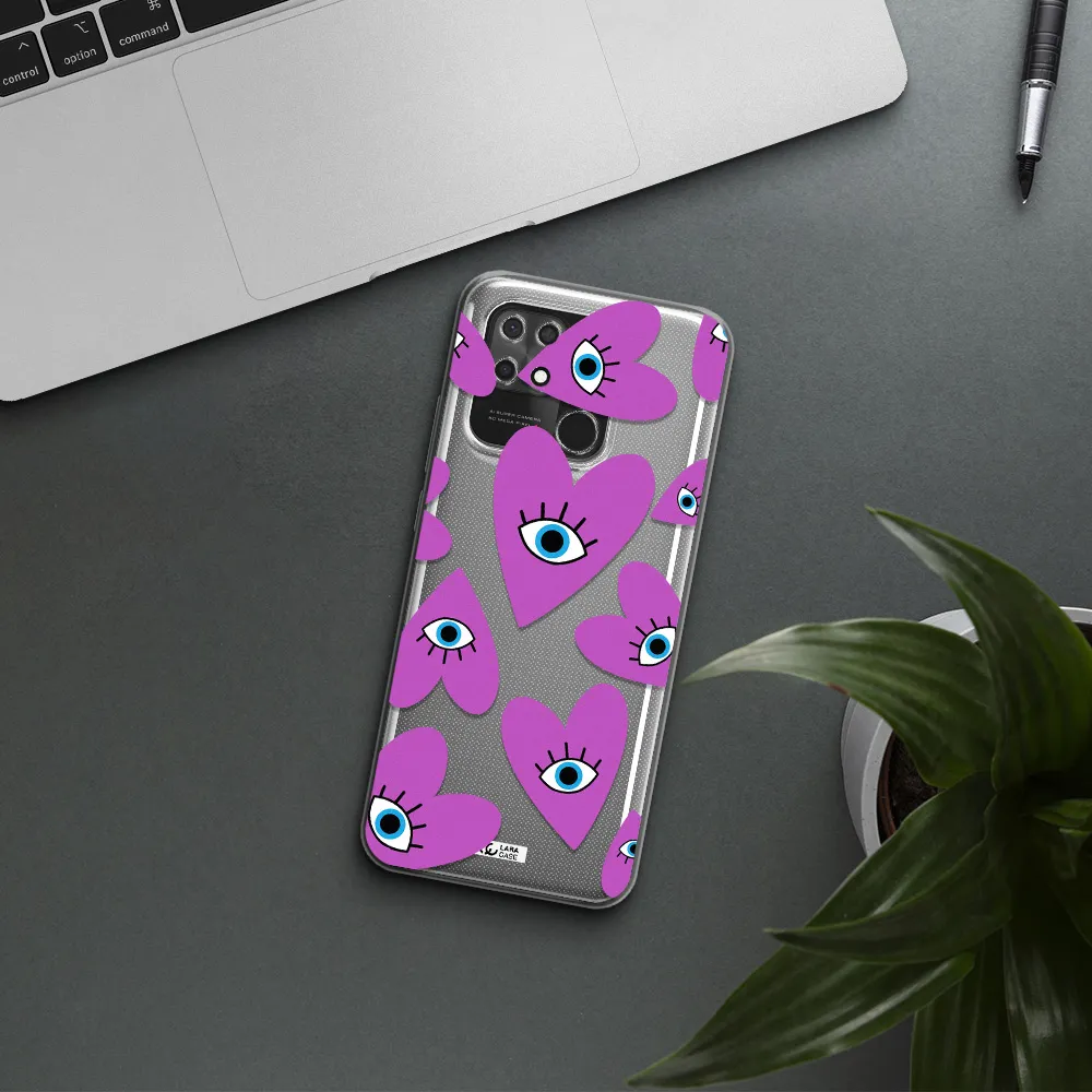 A Purple Heart With Eyes And A Black Eye Xiaomi Redmi 10C Clear Tpu Case