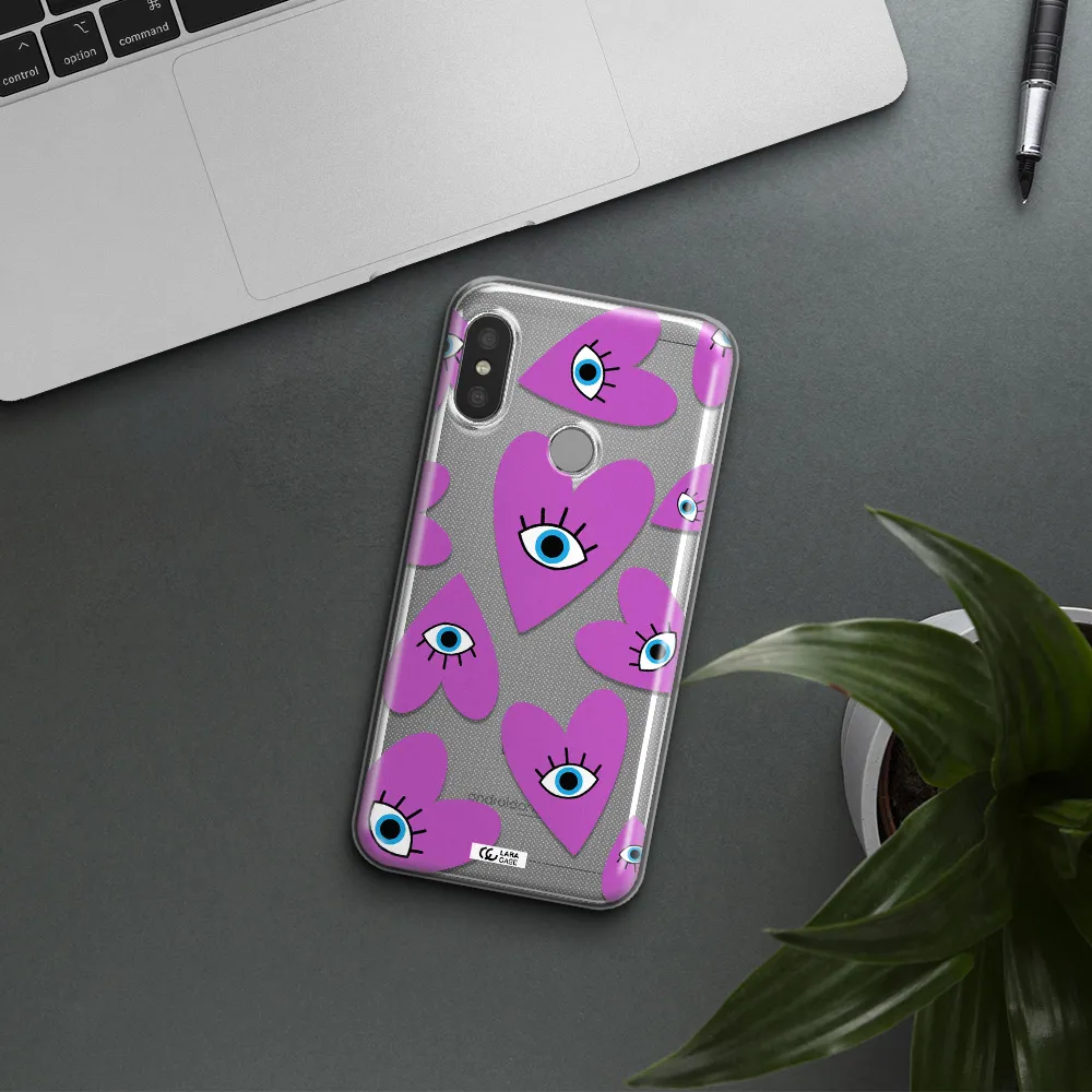 A Purple Heart With Eyes And A Black Eye Xiaomi Redmi 6 Pro Clear Tpu Case