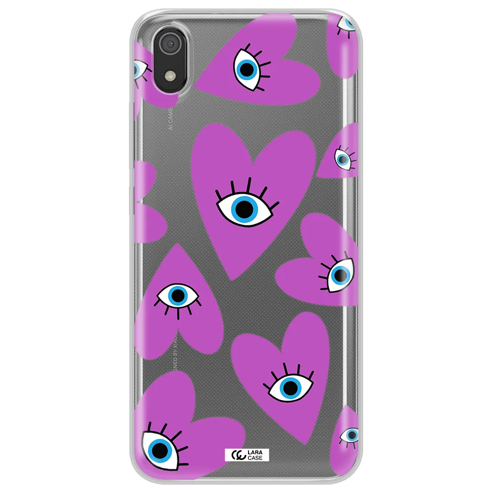 A Purple Heart With Eyes And A Black Eye Xiaomi Redmi 7A Clear Tpu Case