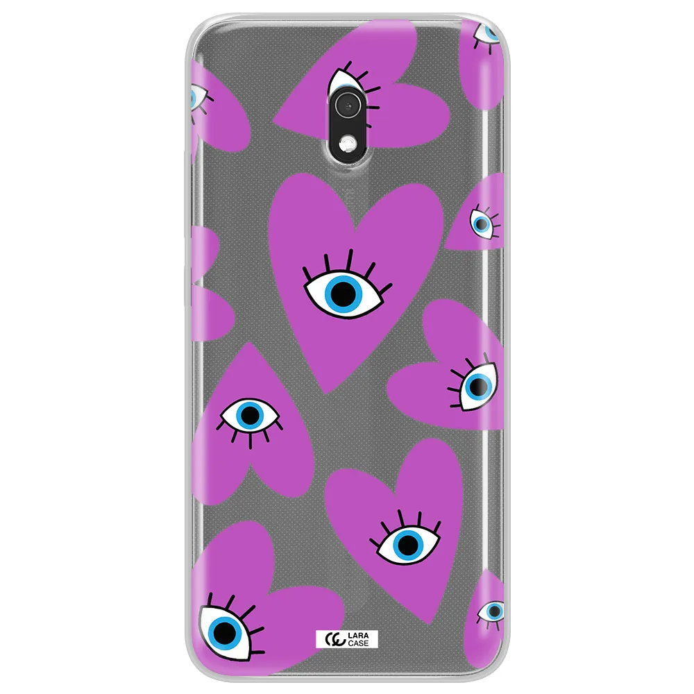 A Purple Heart With Eyes And A Black Eye Xiaomi Redmi 8A Clear Tpu Case