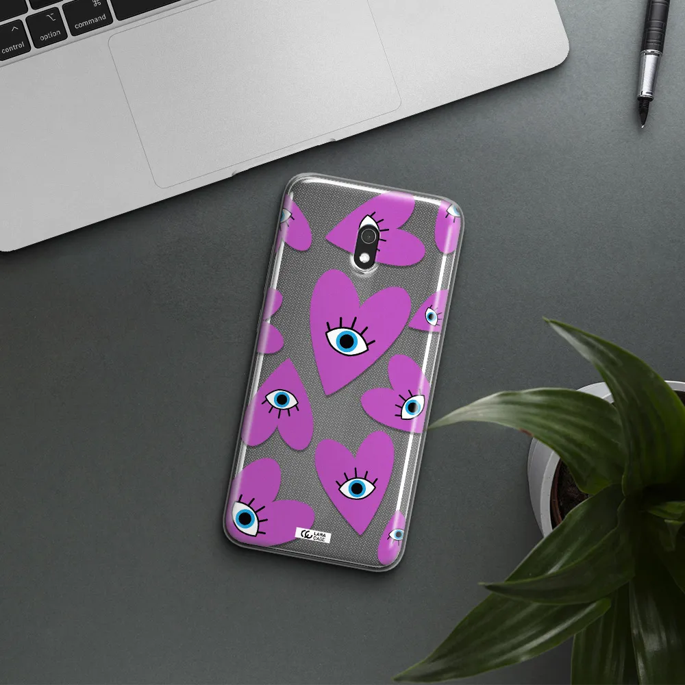 A Purple Heart With Eyes And A Black Eye Xiaomi Redmi 8A Clear Tpu Case