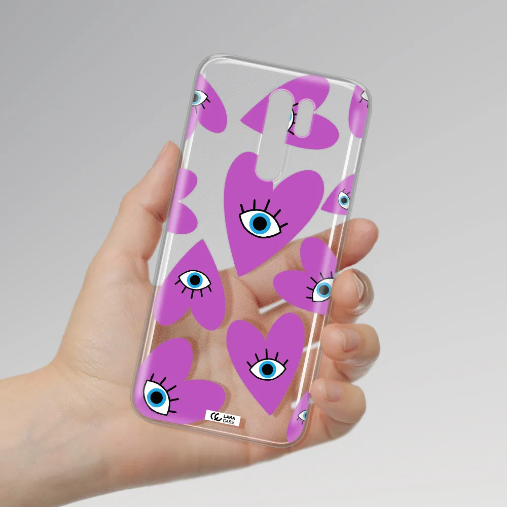 A Purple Heart With Eyes And A Black Eye Xiaomi Redmi 9 Clear Tpu Case