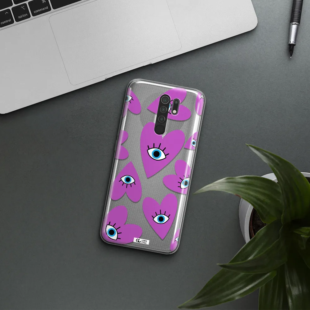 A Purple Heart With Eyes And A Black Eye Xiaomi Redmi 9 Clear Tpu Case