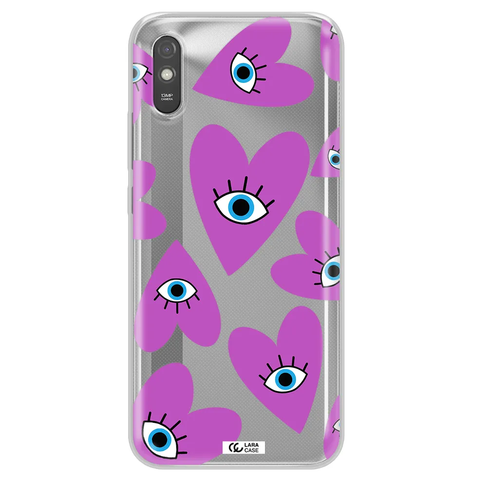 A Purple Heart With Eyes And A Black Eye Xiaomi Redmi 9A Clear Tpu Case