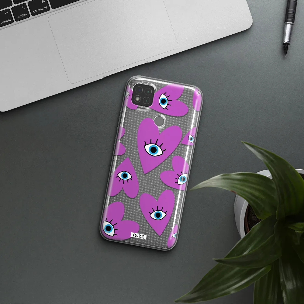 A Purple Heart With Eyes And A Black Eye Xiaomi Redmi 9C Clear Tpu Case