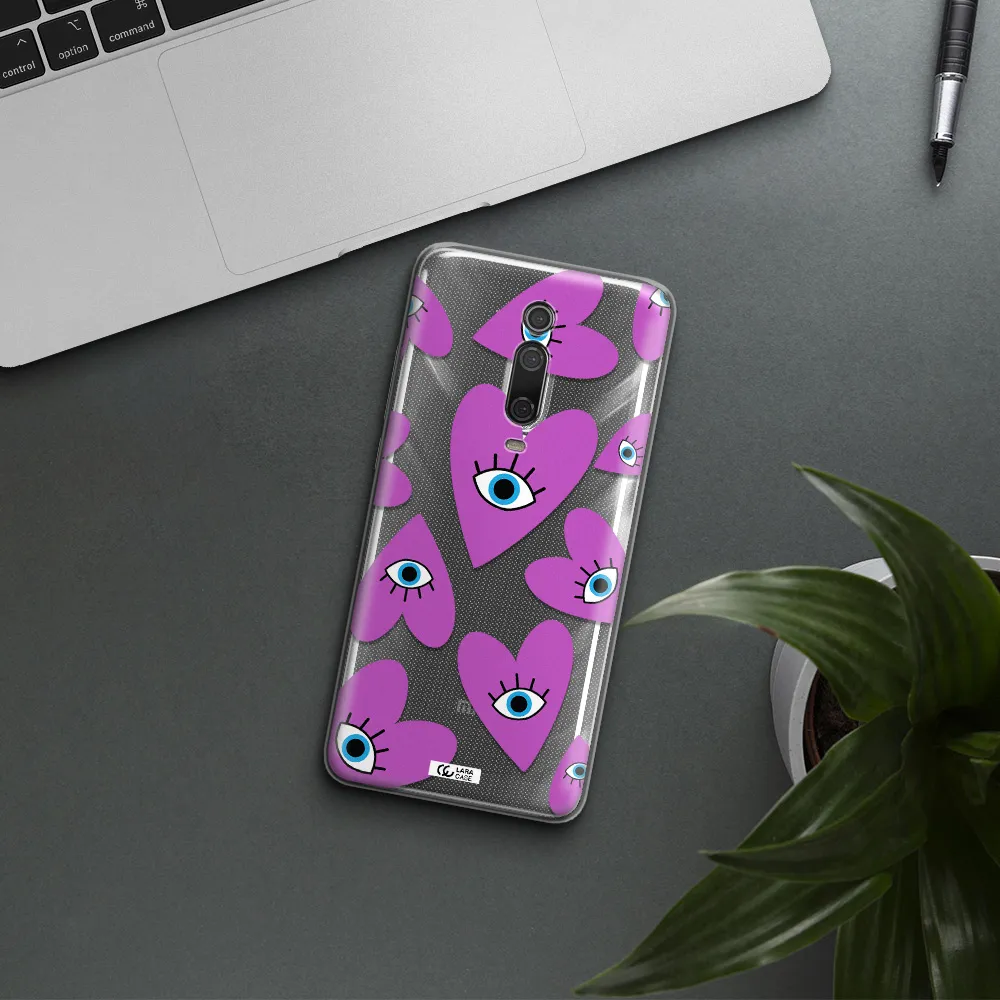 A Purple Heart With Eyes And A Black Eye Xiaomi Redmi K20 Clear Tpu Case