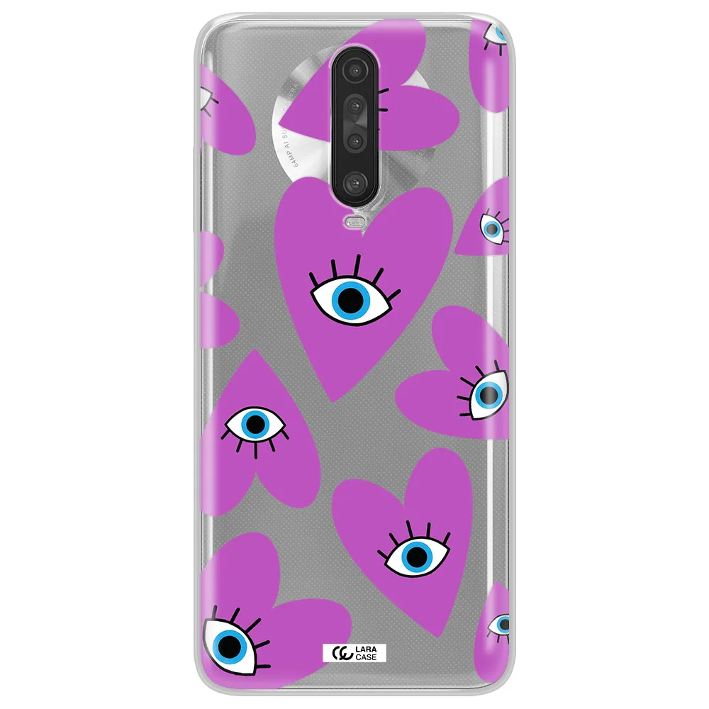 A Purple Heart With Eyes And A Black Eye Xiaomi Redmi K30 Clear Tpu Case