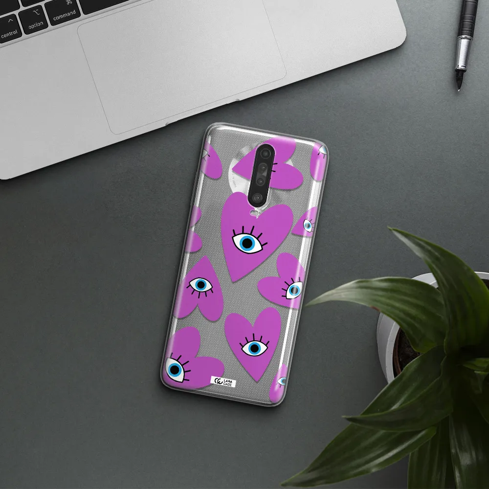 A Purple Heart With Eyes And A Black Eye Xiaomi Redmi K30 Clear Tpu Case