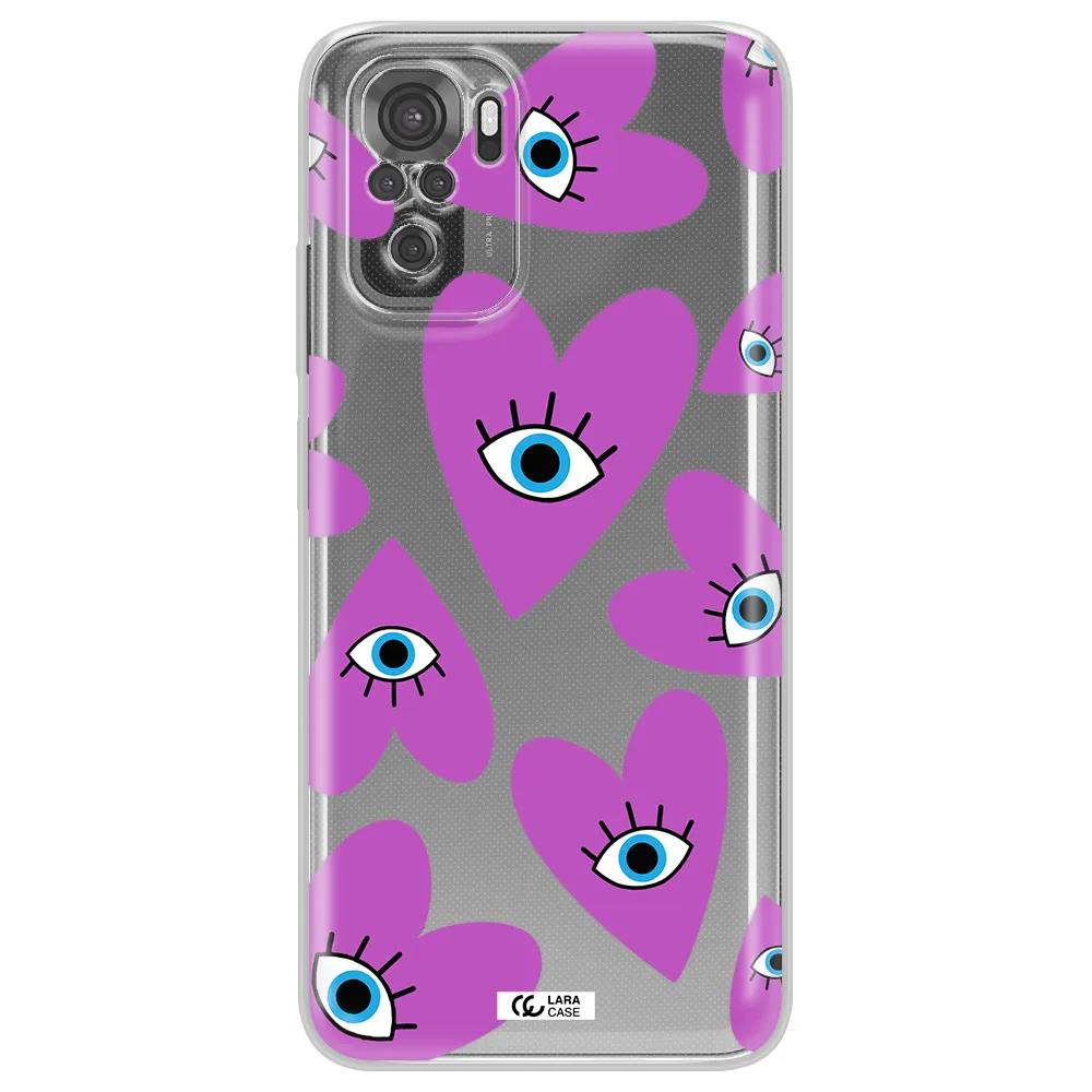 A Purple Heart With Eyes And A Black Eye Xiaomi Redmi Note 10S Clear Tpu Case