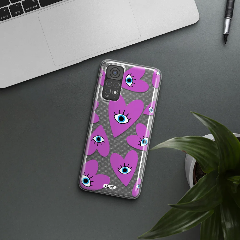 A Purple Heart With Eyes And A Black Eye Xiaomi Redmi Note 11 Clear Tpu Case