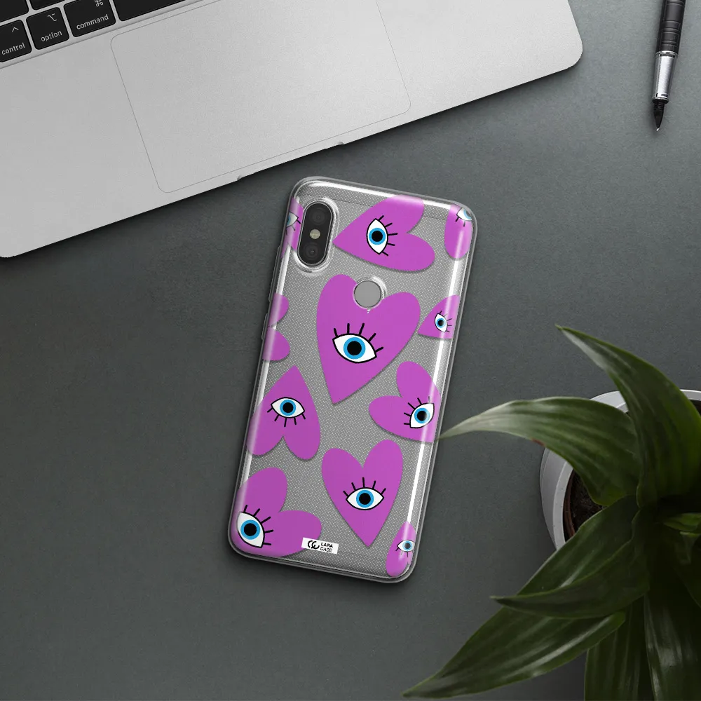 A Purple Heart With Eyes And A Black Eye Xiaomi Redmi Note 6 Pro Clear Tpu Case