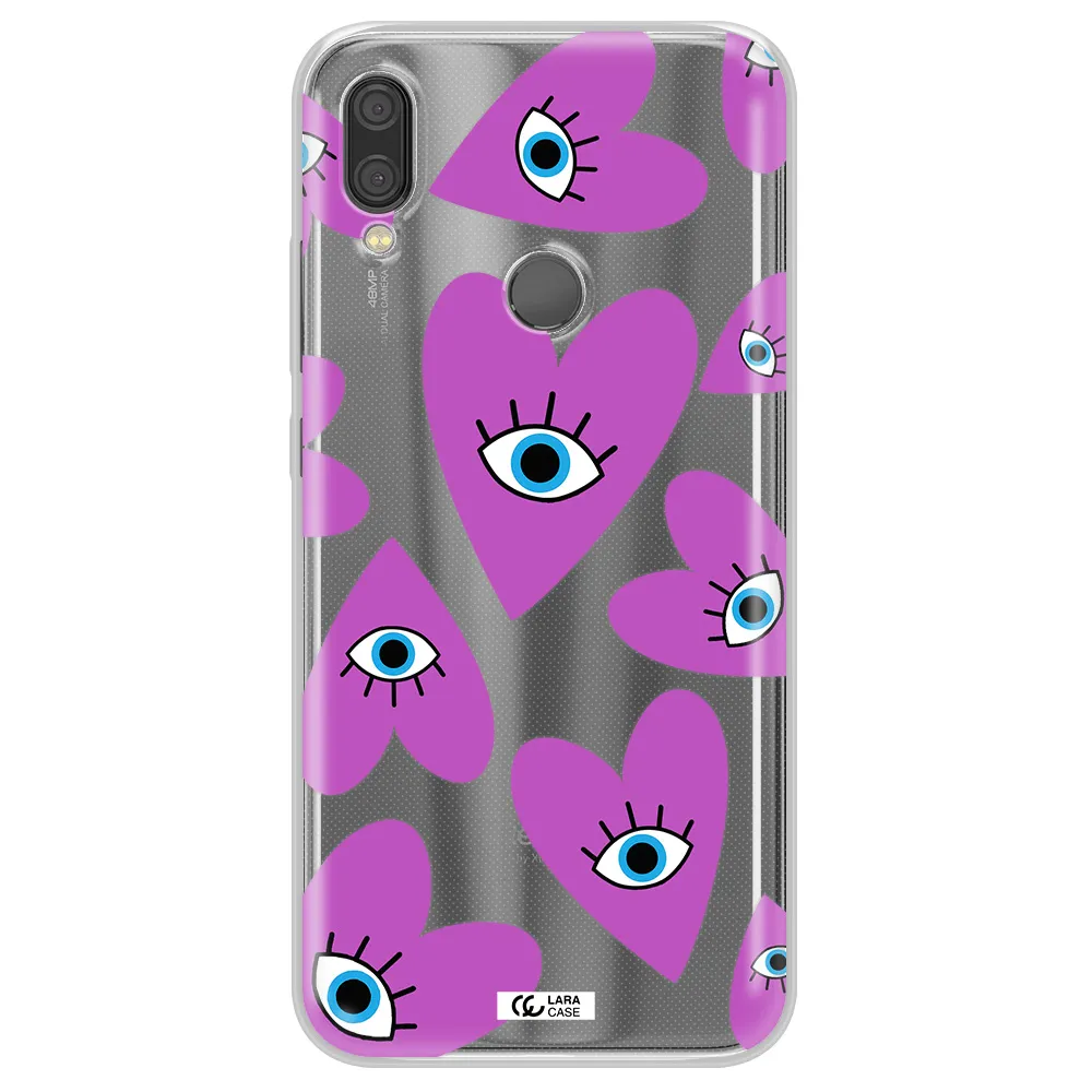 A Purple Heart With Eyes And A Black Eye Xiaomi Redmi Note 7 Clear Tpu Case