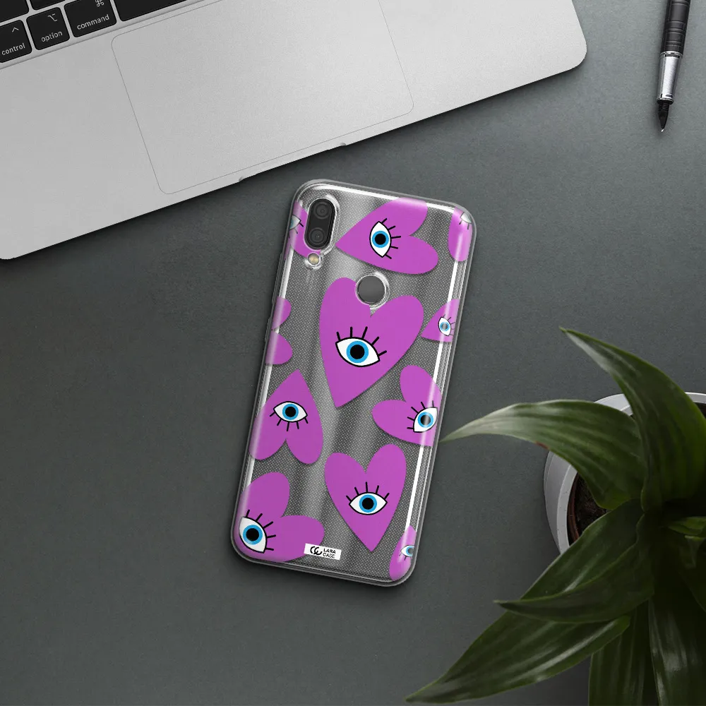 A Purple Heart With Eyes And A Black Eye Xiaomi Redmi Note 7 Clear Tpu Case