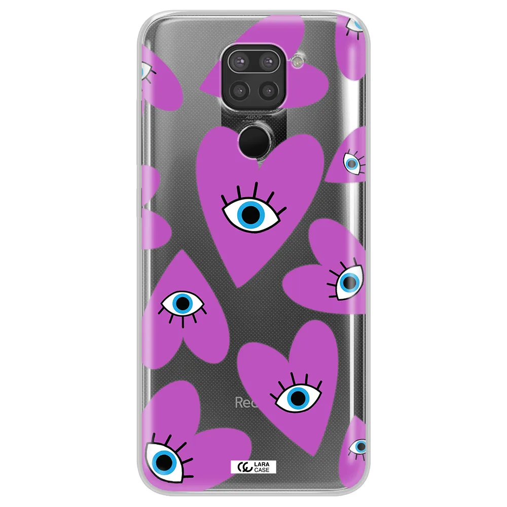 A Purple Heart With Eyes And A Black Eye Xiaomi Redmi Note 9 Clear Tpu Case