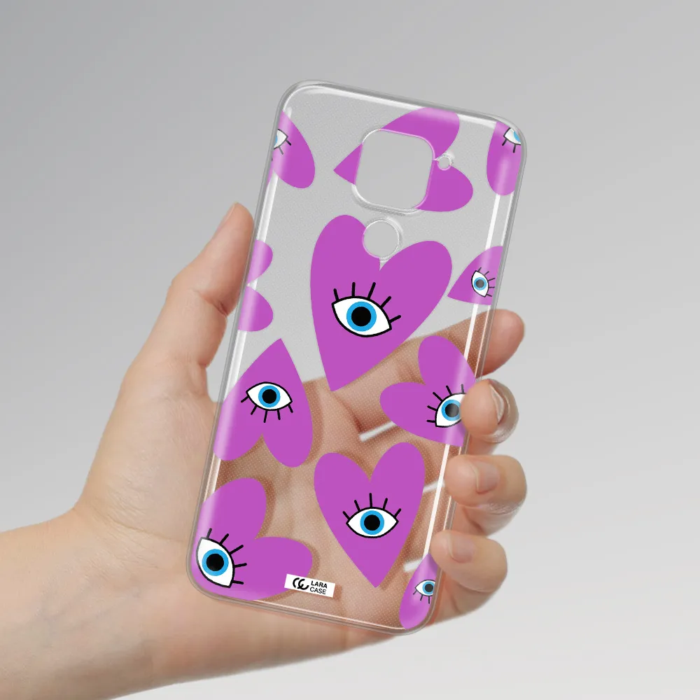 A Purple Heart With Eyes And A Black Eye Xiaomi Redmi Note 9 Clear Tpu Case