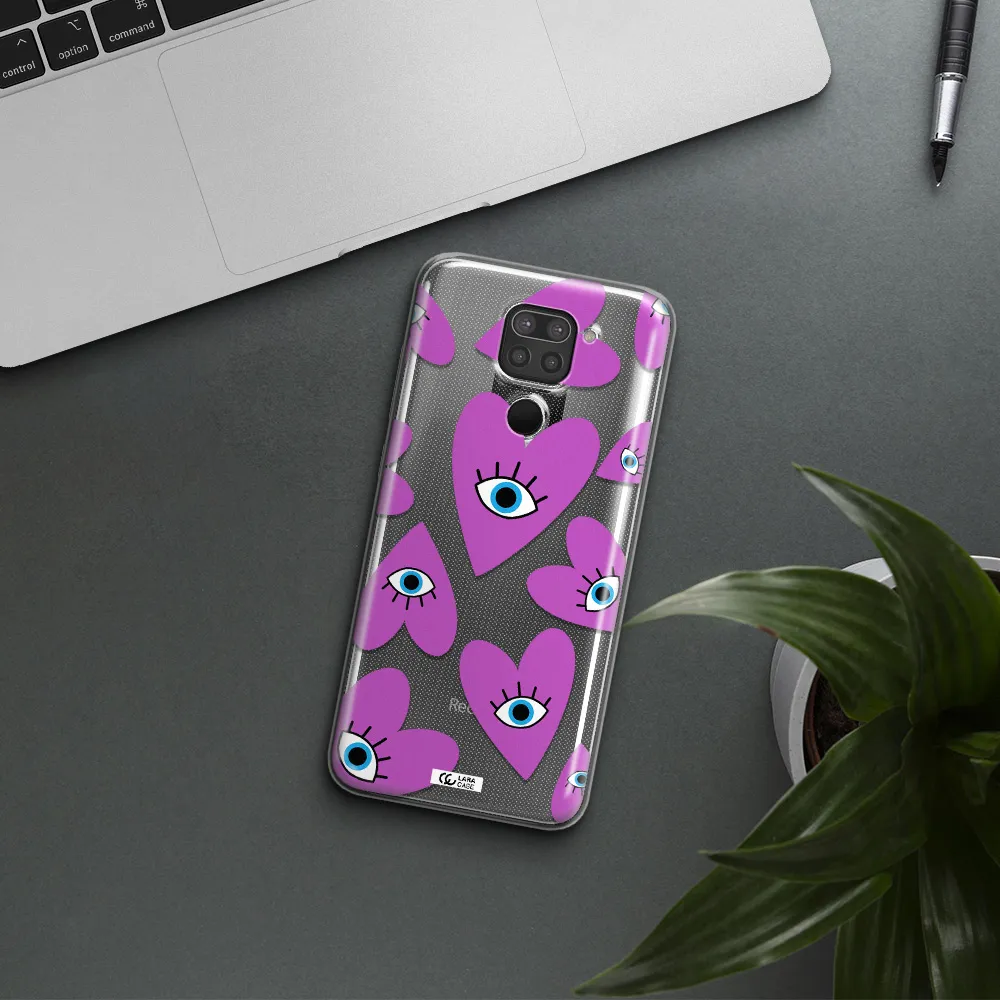 A Purple Heart With Eyes And A Black Eye Xiaomi Redmi Note 9 Clear Tpu Case