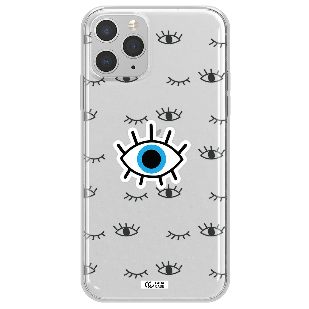 A Blue Eye With Black Eyeballs And Eyelashes Apple Iphone 11 Pro Max Clear Tpu Case