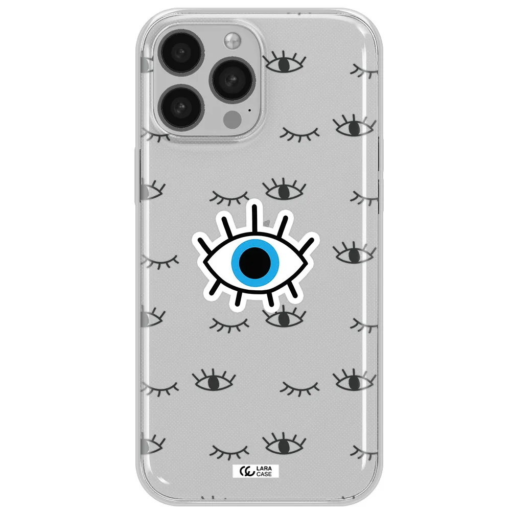 A Blue Eye With Black Eyeballs And Eyelashes Apple Iphone 13 Pro Clear Tpu Case
