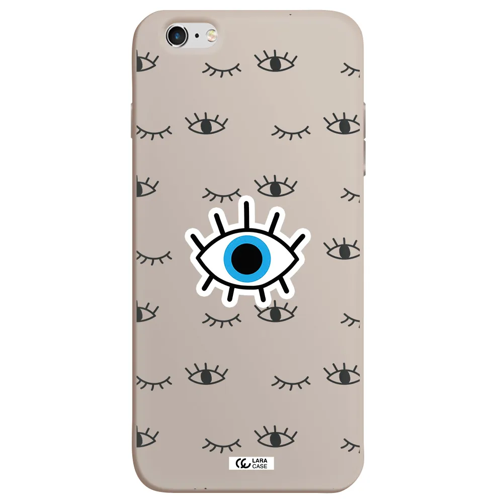 a blue eye with black eyeballs and eyelashes Apple iPhone 6 plus Silicone Stone Case