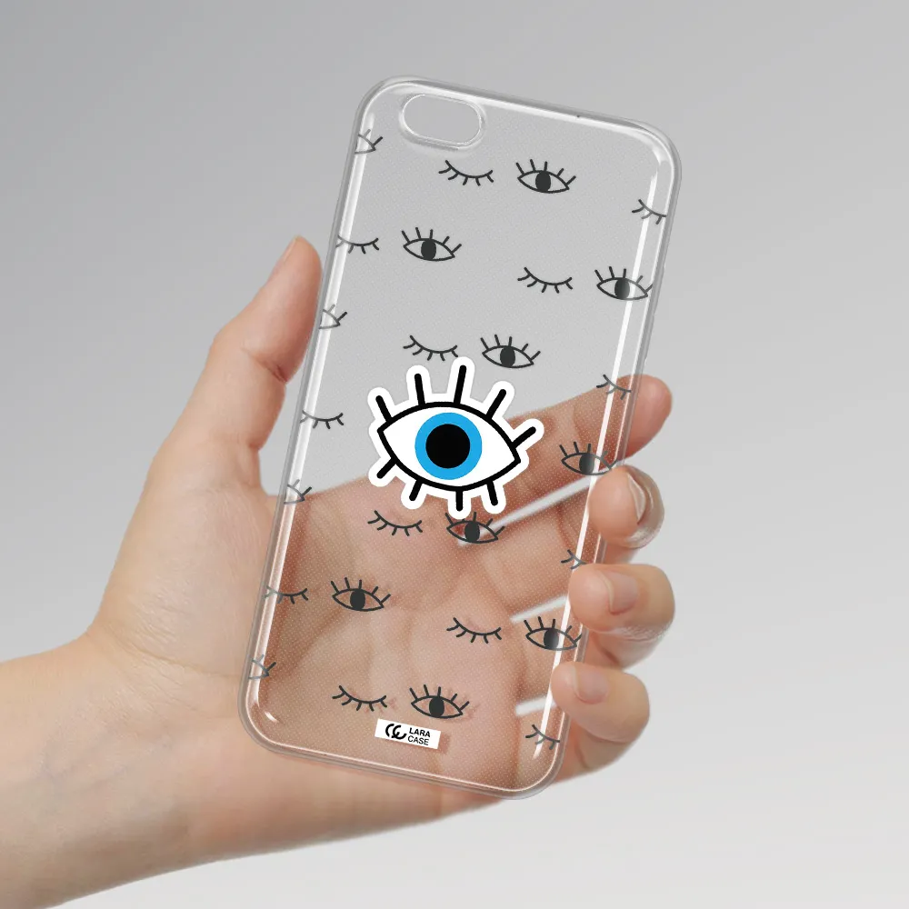 A Blue Eye With Black Eyeballs And Eyelashes Apple Iphone 6 S Plus Clear Tpu Case