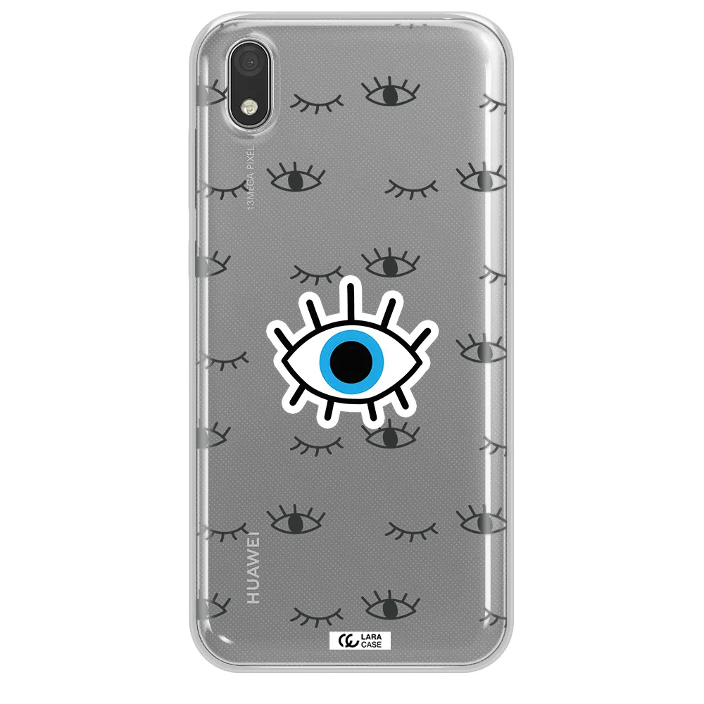 A Blue Eye With Black Eyeballs And Eyelashes Huawei Honor 8S Clear Tpu Case