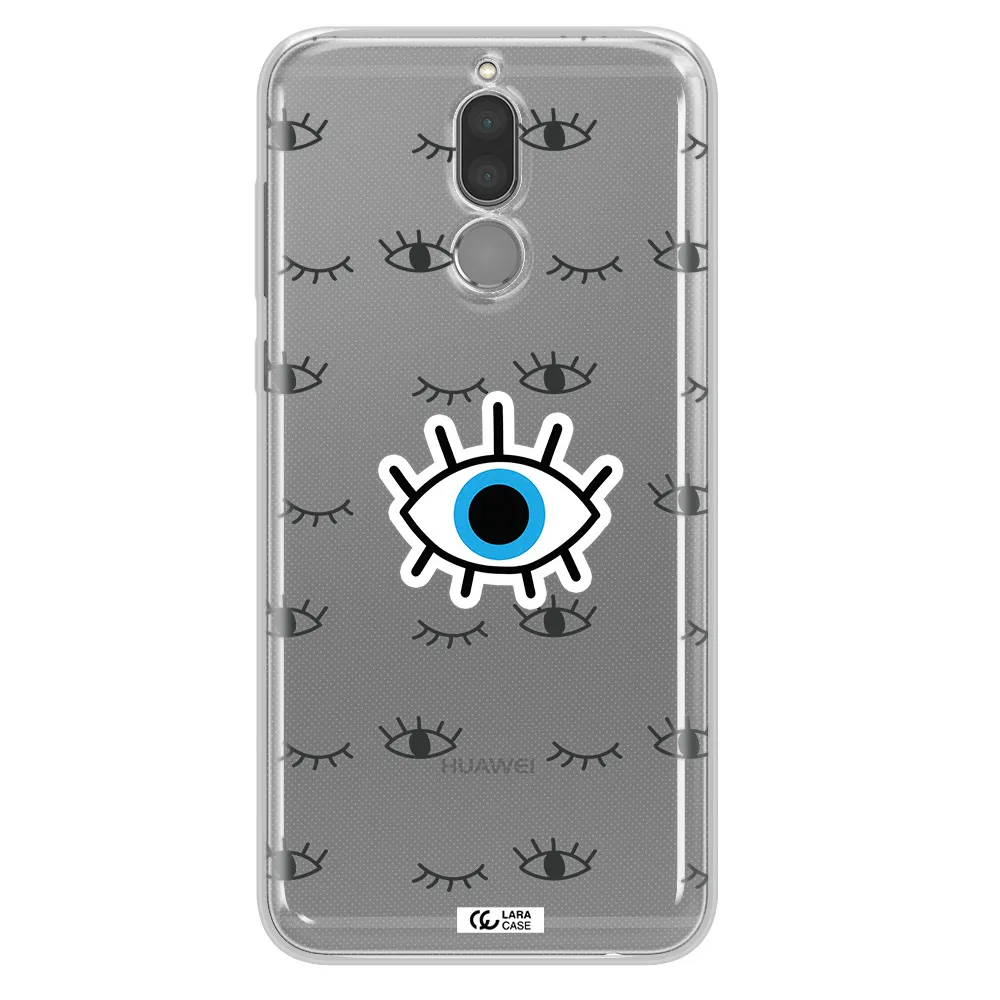 A Blue Eye With Black Eyeballs And Eyelashes Huawei Mate 10 Lite Clear Tpu Case