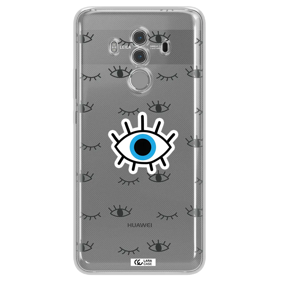 A Blue Eye With Black Eyeballs And Eyelashes Huawei Mate 10 Pro Clear Tpu Case
