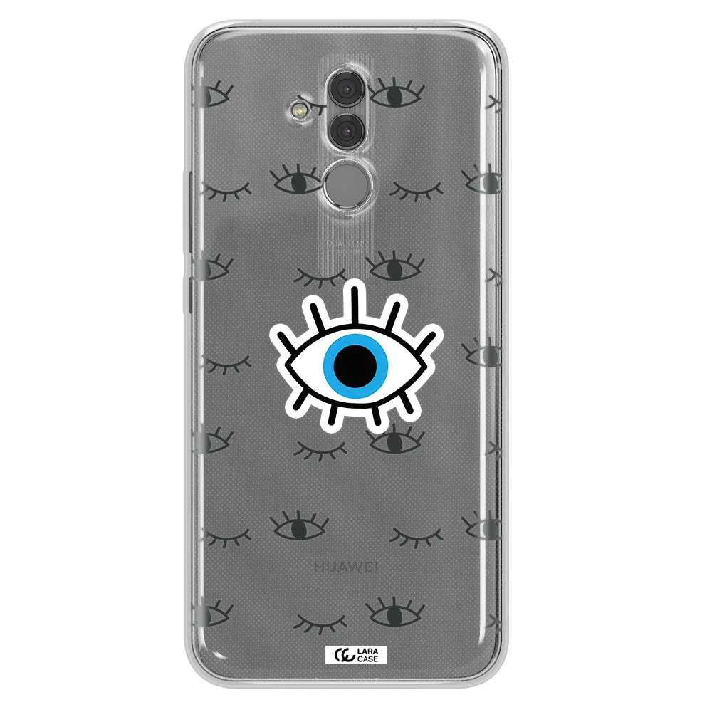 A Blue Eye With Black Eyeballs And Eyelashes Huawei Mate 20 Lite Clear Tpu Case