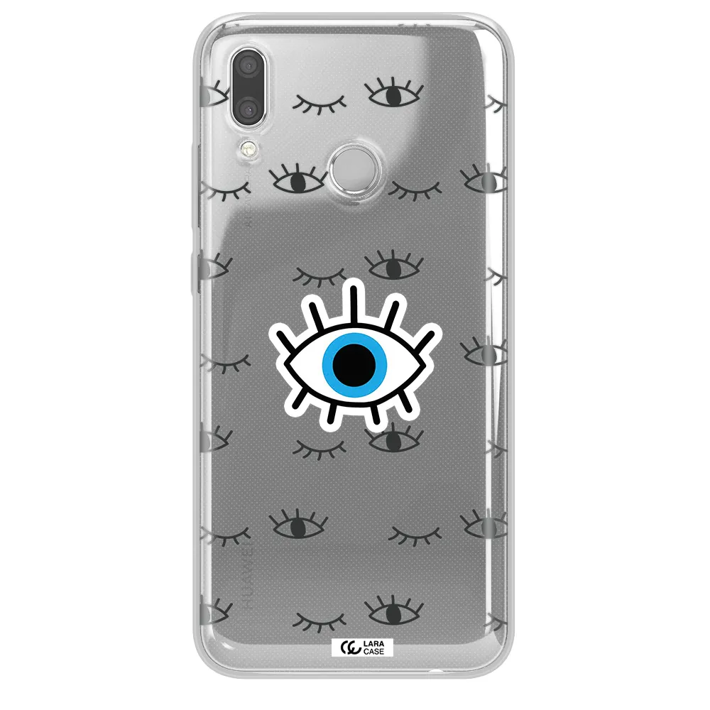 A Blue Eye With Black Eyeballs And Eyelashes Huawei P Smart 2019 Clear Tpu Case