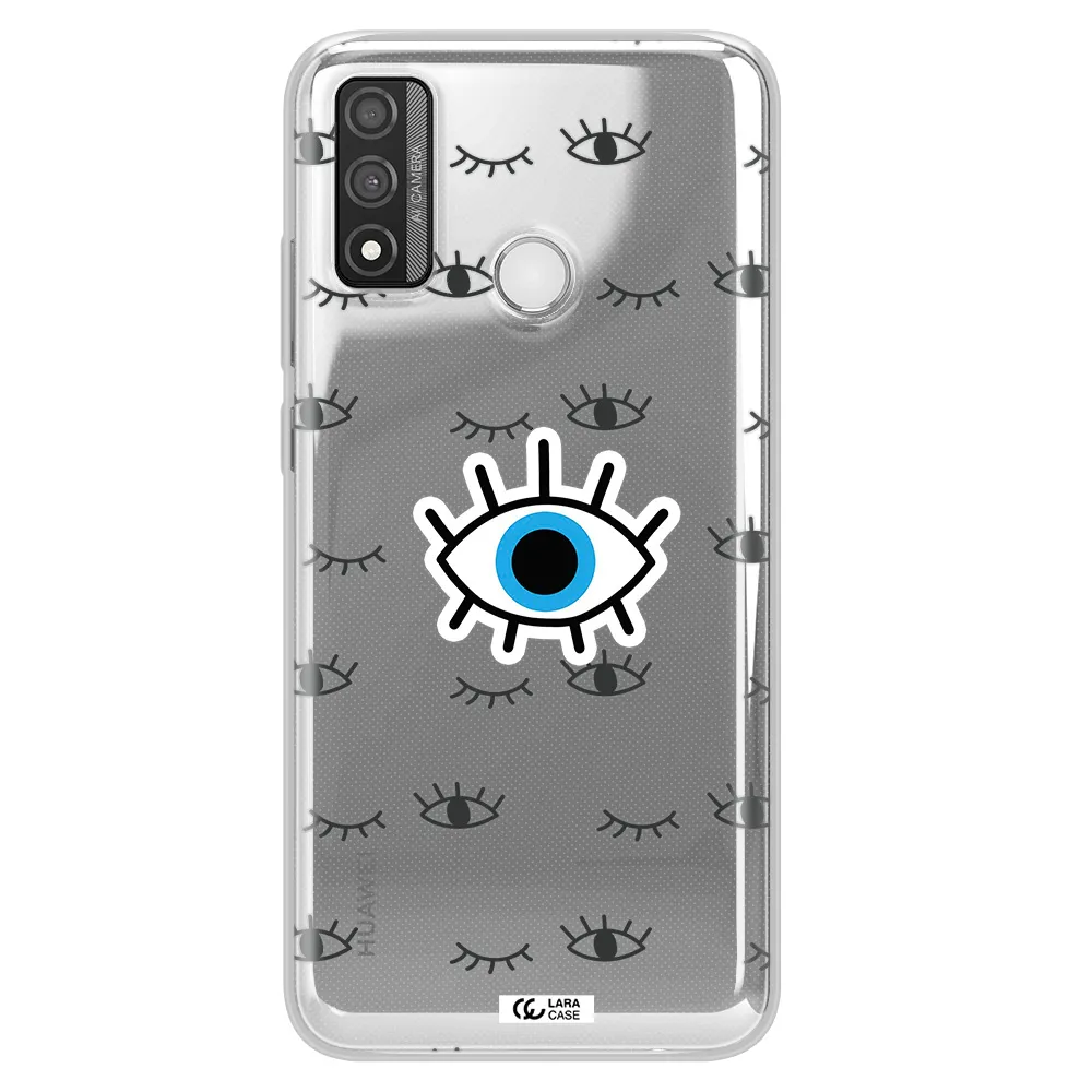 A Blue Eye With Black Eyeballs And Eyelashes Huawei P Smart 2020 Clear Tpu Case