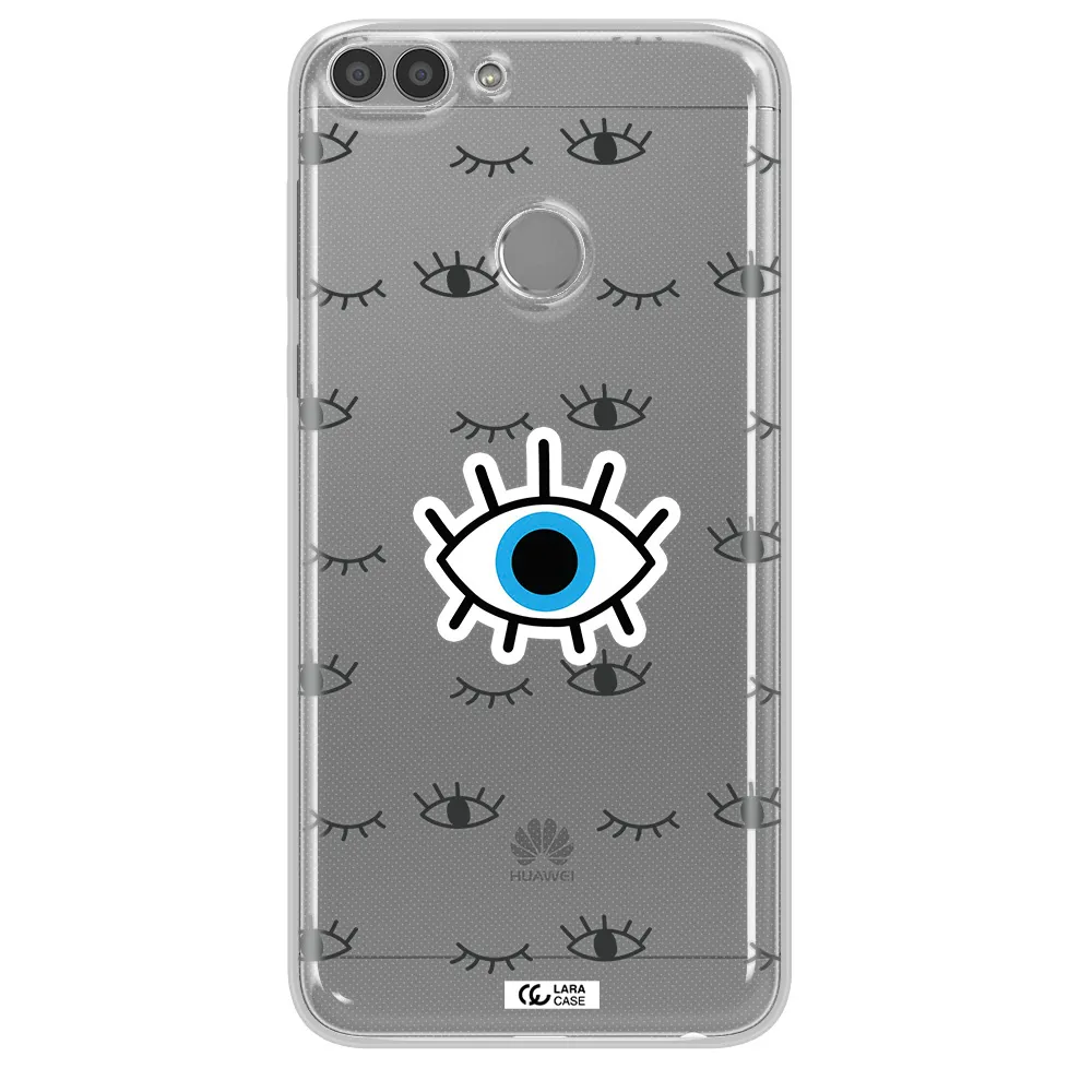 A Blue Eye With Black Eyeballs And Eyelashes Huawei P Smart Clear Tpu Case